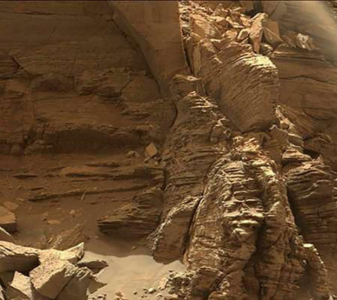 Mars Rover Farewell to Murray Buttes Image 4 White Modern Wood Framed Art Print with Double Matting by Curiosity