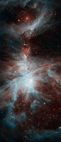 Orion Dreamy Stars Black Ornate Wood Framed Art Print with Double Matting by Spitzer Space Telescope,