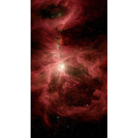 The Sword of Orion Black Modern Wood Framed Art Print with Double Matting by Spitzer Space Telescope,