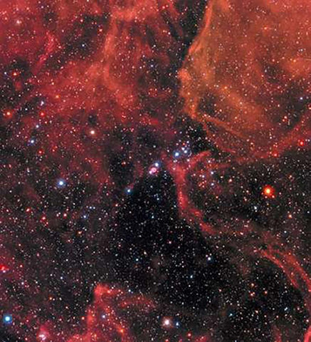 Wide View of Supernova 1987A White Modern Wood Framed Art Print with Double Matting by Hubble Space Telescope