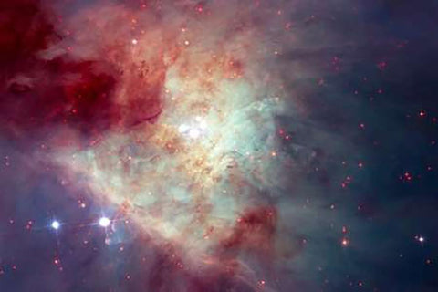 View of the Orion Nebula Black Ornate Wood Framed Art Print with Double Matting by Hubble Space Telescope