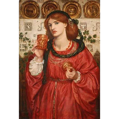 The Loving Cup, 1867 Black Modern Wood Framed Art Print with Double Matting by Rossetti, Dante Gabriel