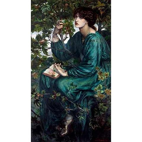 The Day Dream, 1880 Gold Ornate Wood Framed Art Print with Double Matting by Rossetti, Dante Gabriel