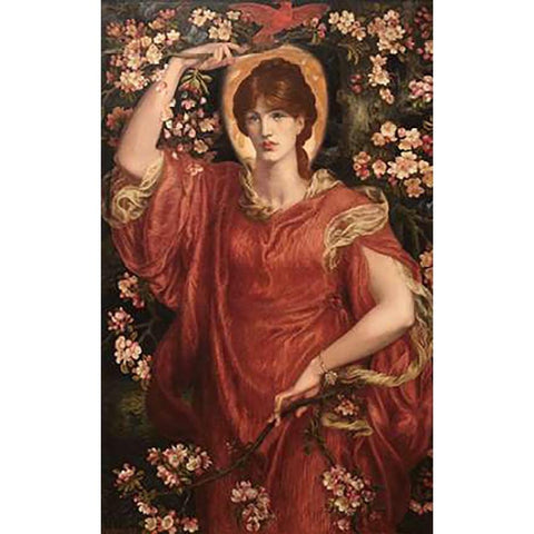 A Vision of Fiammetta, 1878 White Modern Wood Framed Art Print by Rossetti, Dante Gabriel