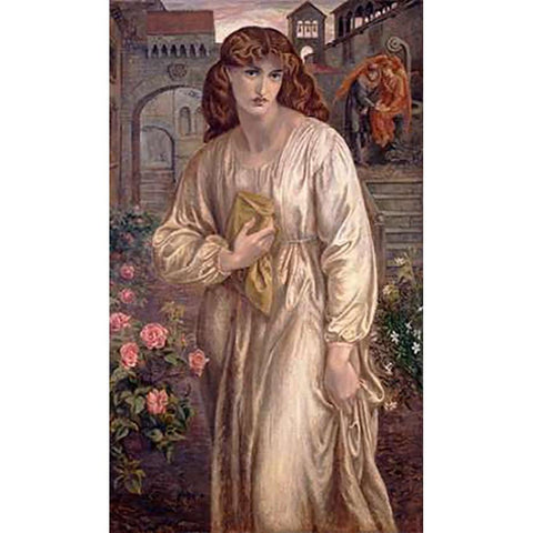 Salutation of Beatrice, 1882 Black Modern Wood Framed Art Print with Double Matting by Rossetti, Dante Gabriel