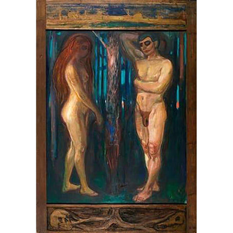 Metabolism, 1898-1899 Black Modern Wood Framed Art Print with Double Matting by Munch, Edvard