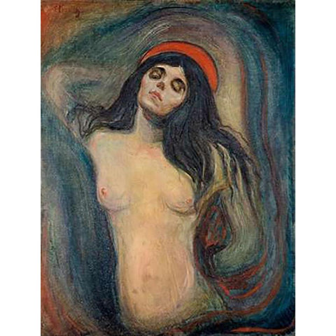 Madonna, 1894 White Modern Wood Framed Art Print by Munch, Edvard