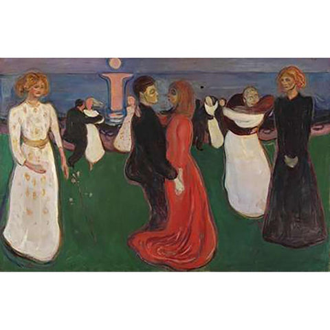 The Dance of Life, 1900 White Modern Wood Framed Art Print by Munch, Edvard