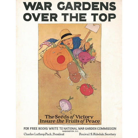 War Gardens Over the Top, 1919 Black Modern Wood Framed Art Print with Double Matting by Barney, Maginel Wright