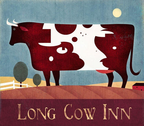 Long Cow Inn White Modern Wood Framed Art Print with Double Matting by Wickstrom, Martin