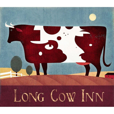 Long Cow Inn Gold Ornate Wood Framed Art Print with Double Matting by Wickstrom, Martin