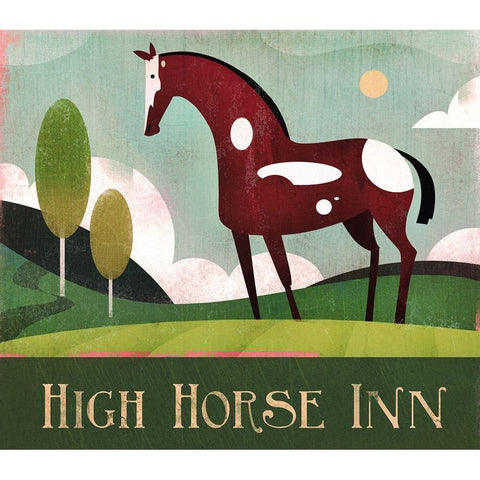 High Horse Inn White Modern Wood Framed Art Print by Wickstrom, Martin