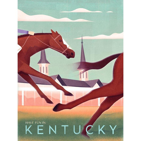 Kentucky - Race Black Modern Wood Framed Art Print by Wickstrom, Martin