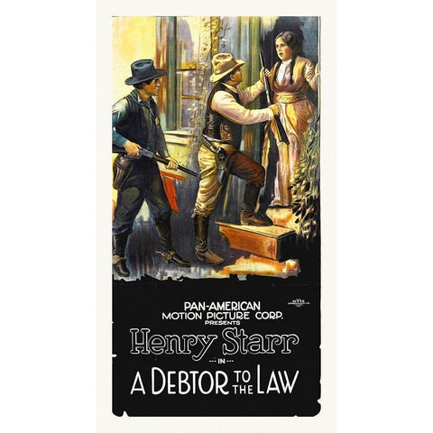 A Debtor To The Law, Henry Starr Gold Ornate Wood Framed Art Print with Double Matting by Hollywood Photo Archive