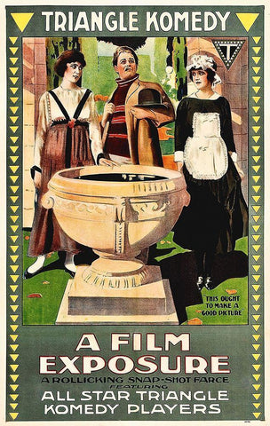 A Film Exposure,  1917 White Modern Wood Framed Art Print with Double Matting by Hollywood Photo Archive