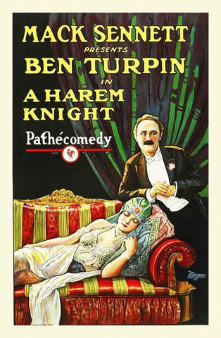 A Harem Knight with Ben Turpin, 1926 White Modern Wood Framed Art Print with Double Matting by Hollywood Photo Archive