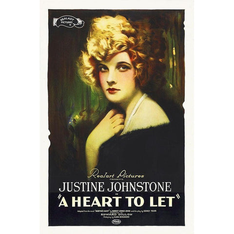 A Heart To Let,  1921 Gold Ornate Wood Framed Art Print with Double Matting by Hollywood Photo Archive