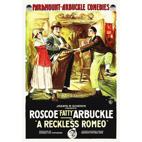 A Reckless Romeo,  1917 Black Modern Wood Framed Art Print with Double Matting by Hollywood Photo Archive