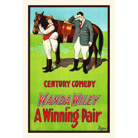 A Winning Pair Black Modern Wood Framed Art Print with Double Matting by Hollywood Photo Archive