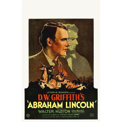 Abraham Lincoln,  1930 White Modern Wood Framed Art Print by Hollywood Photo Archive