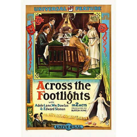 Across The Footlights,  1914 White Modern Wood Framed Art Print by Hollywood Photo Archive