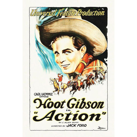 Action White Modern Wood Framed Art Print by Hollywood Photo Archive