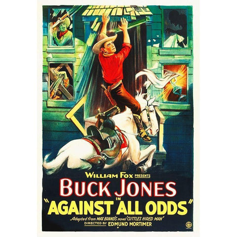 Against All Odds Buck Jones, 1924 White Modern Wood Framed Art Print by Hollywood Photo Archive