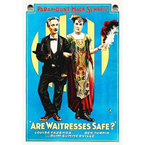 Are Waitresses Safe White Modern Wood Framed Art Print by Hollywood Photo Archive