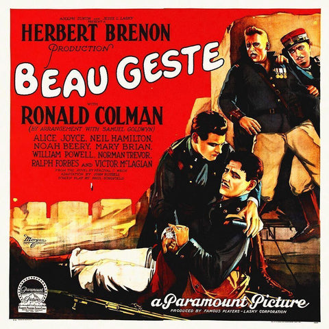 Beau Geste with Ronald Colman, 1926 Gold Ornate Wood Framed Art Print with Double Matting by Hollywood Photo Archive