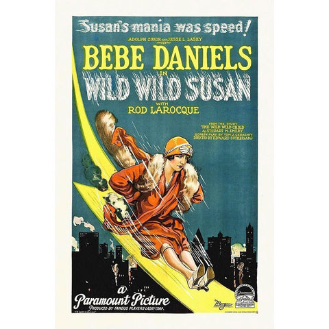 Bebe Danials, Wild Wild Susan, 1925 Black Modern Wood Framed Art Print with Double Matting by Hollywood Photo Archive