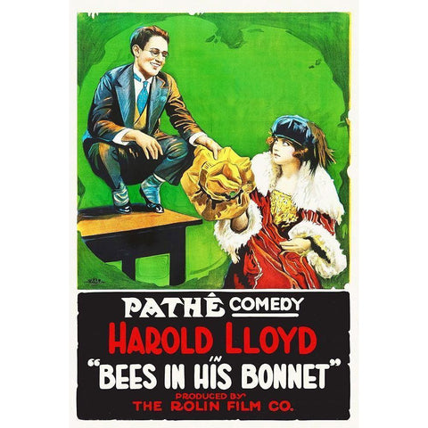 Bees In His Bonnet Black Modern Wood Framed Art Print with Double Matting by Hollywood Photo Archive