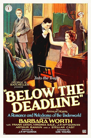 Below The Deadline with Barbara Worth, 1914 White Modern Wood Framed Art Print with Double Matting by Hollywood Photo Archive