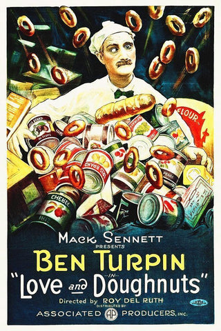 Ben Turpin, Love and Donuts, 1921 Black Ornate Wood Framed Art Print with Double Matting by Hollywood Photo Archive