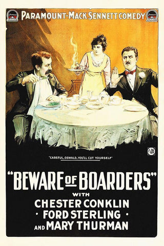 Beware of Boarders White Modern Wood Framed Art Print with Double Matting by Hollywood Photo Archive