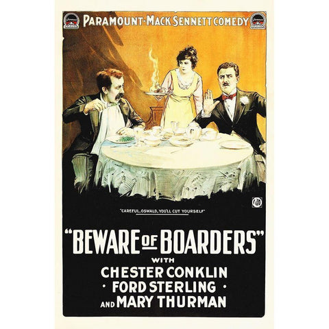 Beware of Boarders White Modern Wood Framed Art Print by Hollywood Photo Archive