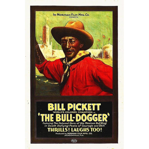 Bill Picket half sheet 27x41 Black Modern Wood Framed Art Print with Double Matting by Hollywood Photo Archive