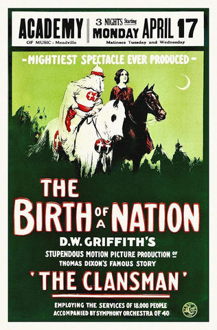 Birth of a Nation, poster White Modern Wood Framed Art Print with Double Matting by Hollywood Photo Archive