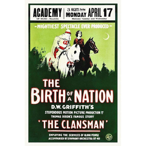 Birth of a Nation, poster Black Modern Wood Framed Art Print with Double Matting by Hollywood Photo Archive