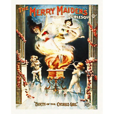 Birth of the Chorus Girl White Modern Wood Framed Art Print by Hollywood Photo Archive