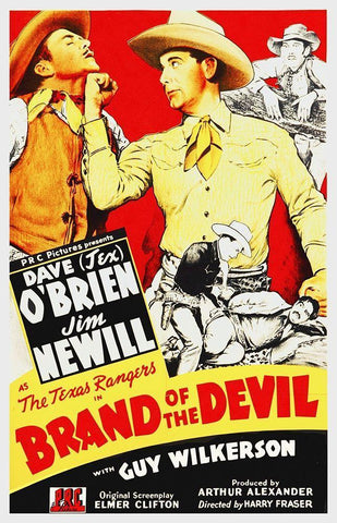 Brand of the Devil White Modern Wood Framed Art Print with Double Matting by Hollywood Photo Archive