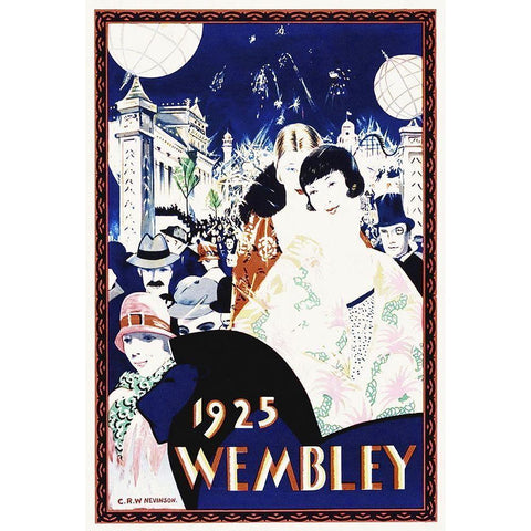 Brit Empire Exhibition, 1925 White Modern Wood Framed Art Print by Hollywood Photo Archive