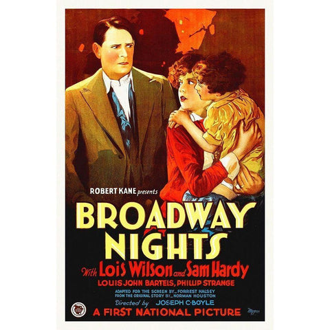 Broadway Nights,  1927 White Modern Wood Framed Art Print by Hollywood Photo Archive