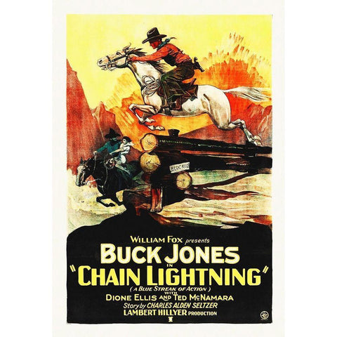 Buck Jones, Chain Lightning Gold Ornate Wood Framed Art Print with Double Matting by Hollywood Photo Archive