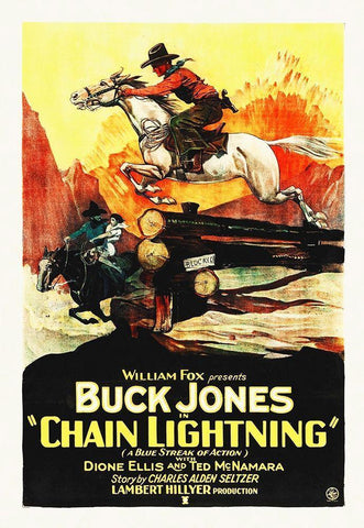 Buck Jones, Chain Lightning Black Ornate Wood Framed Art Print with Double Matting by Hollywood Photo Archive