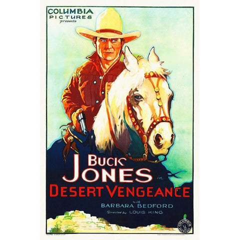 Buck Jones, Desert Vengence Gold Ornate Wood Framed Art Print with Double Matting by Hollywood Photo Archive