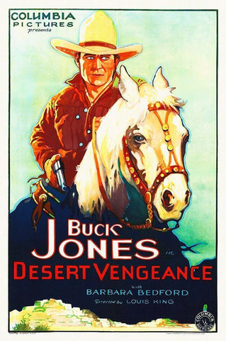 Buck Jones, Desert Vengence Black Ornate Wood Framed Art Print with Double Matting by Hollywood Photo Archive