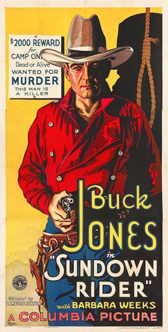 Buck Jones, Sundown Rider Black Ornate Wood Framed Art Print with Double Matting by Hollywood Photo Archive