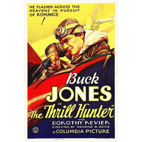 Buck Jones, The Thrill Hunter Gold Ornate Wood Framed Art Print with Double Matting by Hollywood Photo Archive