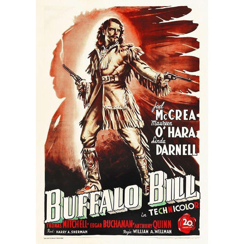 Buffalo Bill, 1949 White Modern Wood Framed Art Print by Hollywood Photo Archive