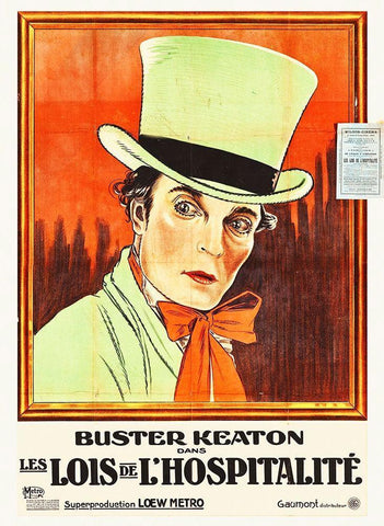 Buster Keaton Black Ornate Wood Framed Art Print with Double Matting by Hollywood Photo Archive